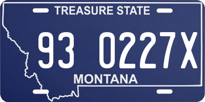 MT license plate 930227X