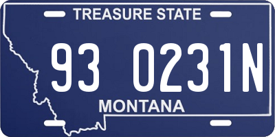 MT license plate 930231N