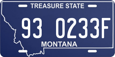 MT license plate 930233F