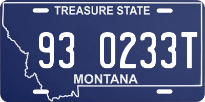 MT license plate 930233T