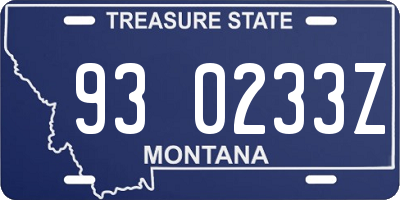 MT license plate 930233Z
