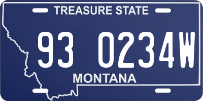 MT license plate 930234W