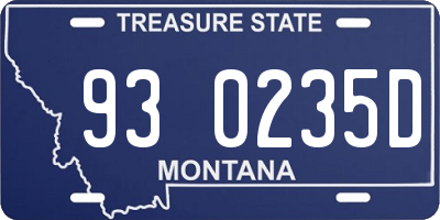 MT license plate 930235D