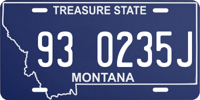 MT license plate 930235J