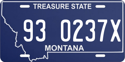 MT license plate 930237X
