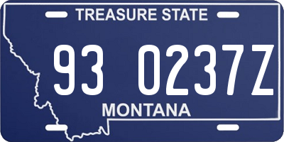 MT license plate 930237Z