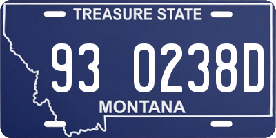 MT license plate 930238D