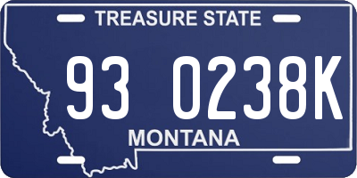 MT license plate 930238K