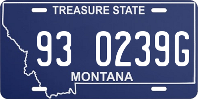 MT license plate 930239G