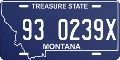 MT license plate 930239X