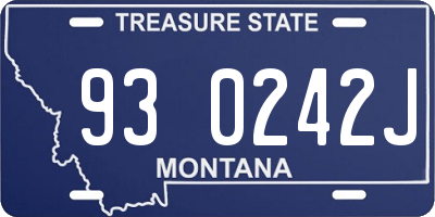MT license plate 930242J