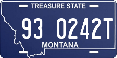 MT license plate 930242T