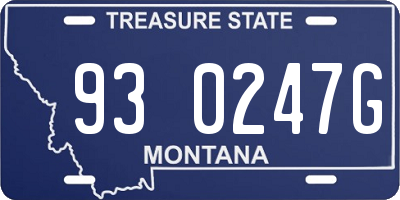 MT license plate 930247G