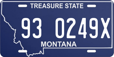 MT license plate 930249X