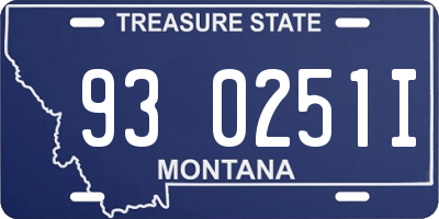 MT license plate 930251I
