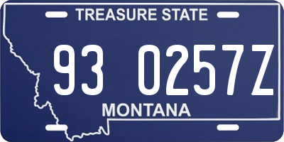 MT license plate 930257Z