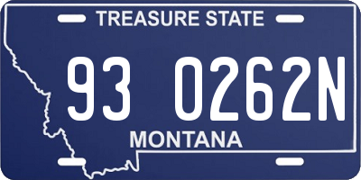 MT license plate 930262N