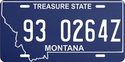 MT license plate 930264Z