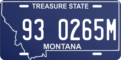 MT license plate 930265M