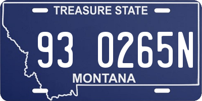 MT license plate 930265N