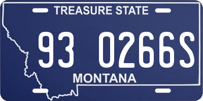 MT license plate 930266S