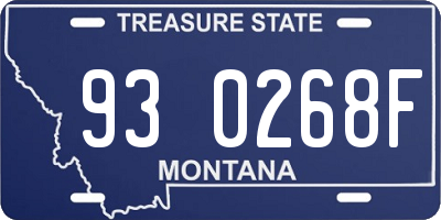 MT license plate 930268F