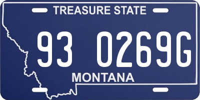MT license plate 930269G
