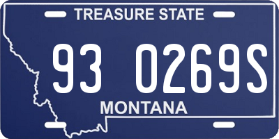 MT license plate 930269S