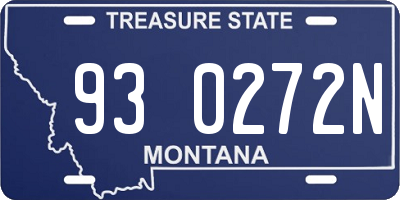 MT license plate 930272N