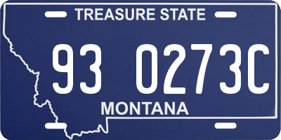 MT license plate 930273C