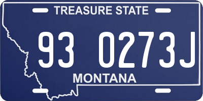 MT license plate 930273J