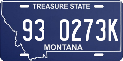 MT license plate 930273K