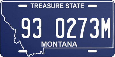 MT license plate 930273M