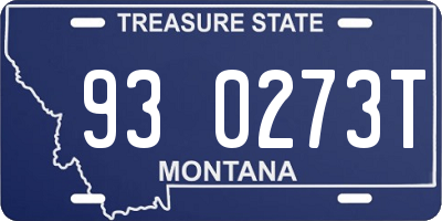 MT license plate 930273T