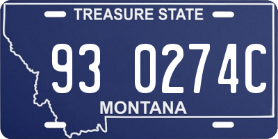 MT license plate 930274C