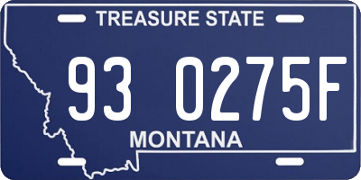 MT license plate 930275F