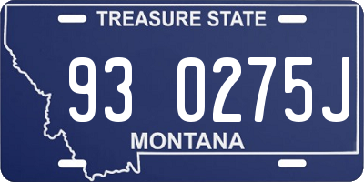 MT license plate 930275J