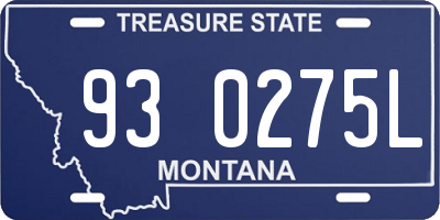MT license plate 930275L