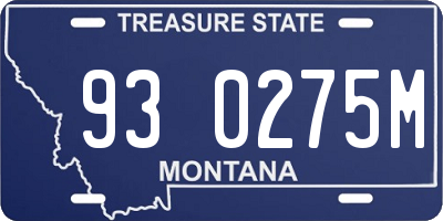 MT license plate 930275M