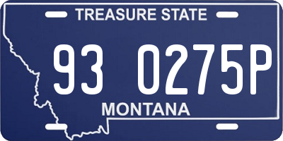 MT license plate 930275P