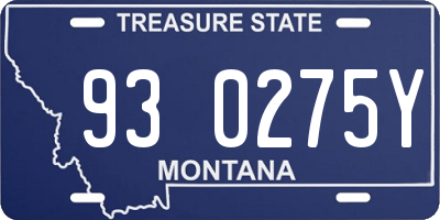 MT license plate 930275Y