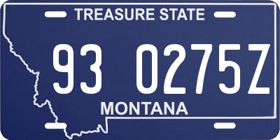 MT license plate 930275Z