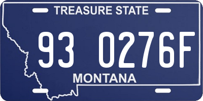 MT license plate 930276F