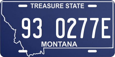 MT license plate 930277E
