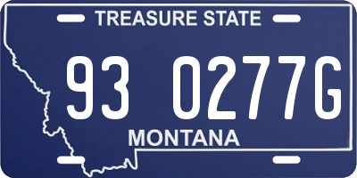 MT license plate 930277G