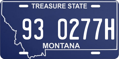 MT license plate 930277H