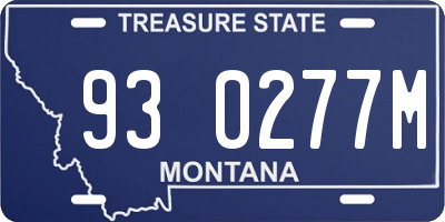 MT license plate 930277M