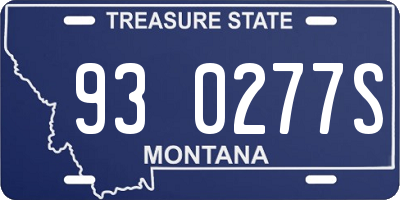 MT license plate 930277S