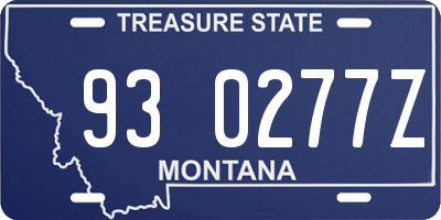 MT license plate 930277Z