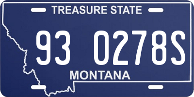 MT license plate 930278S